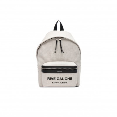 YSL RIVE GAUCHE FABRIC BACKPACK WHITE 5085489J51E9273 (26*35*16cm)